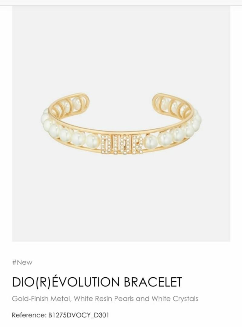 Petit CD Double Bracelet GoldFinish Metal and White Crystals  DIOR CY