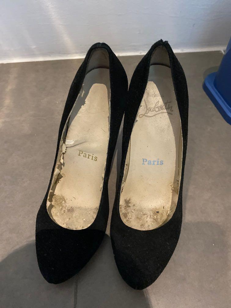Louboutin suede online heels