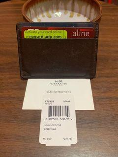 Coach money card clip wallet