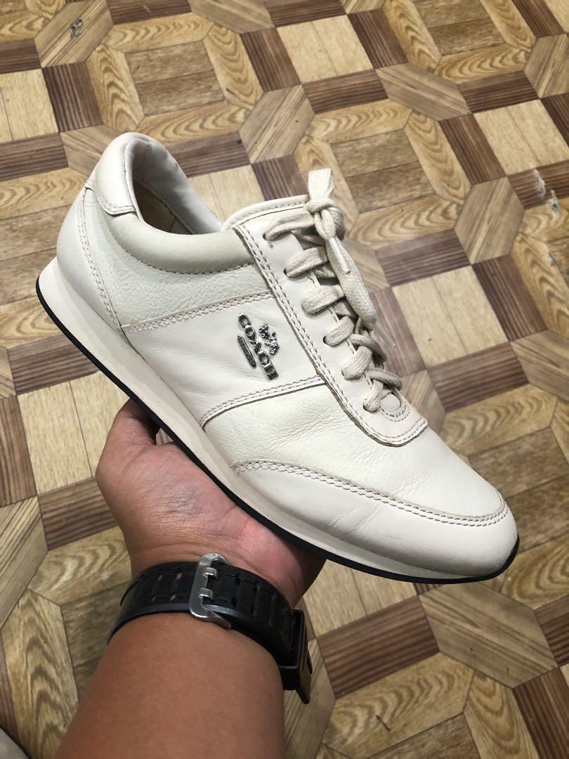 Coach Raylen Women s Leather Lace Up Casual Sneakers Chalk Chalk