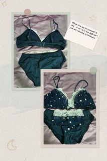Dark blue bra + panty set