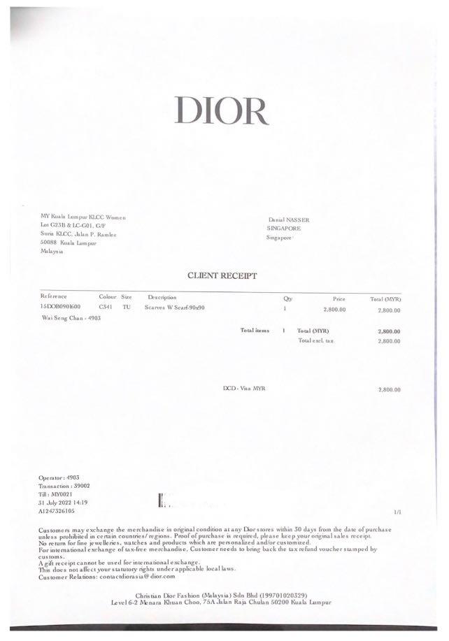 Christian Dior DIOR OBLIQUE 2022-23FW Dior oblique diortwin square scarf  (15DOB090I600_C412)