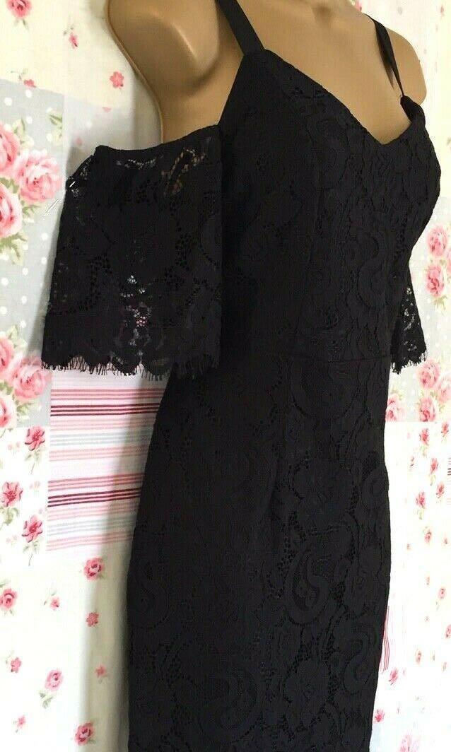 Dorothy Perkins Cold Shoulder Lace Pencil Dress Black Women s