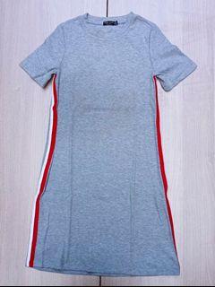 Dresses Knit Bershka Grey / Dress Rajut Abu
