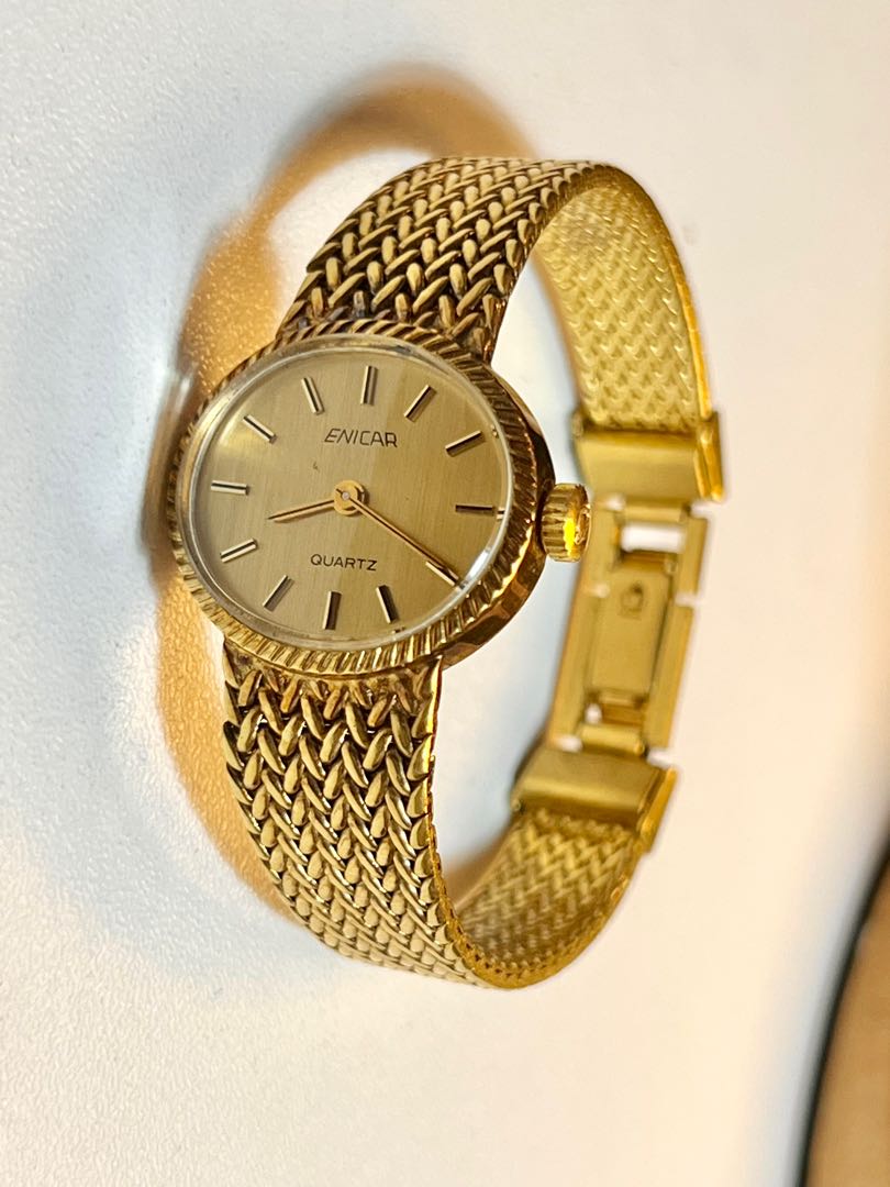 Enicar Vintage Gold Preloved Ladies Watch Women s Fashion