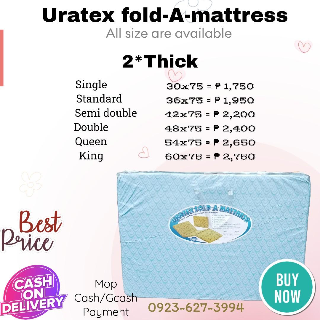 Uratex fold a store mattress size