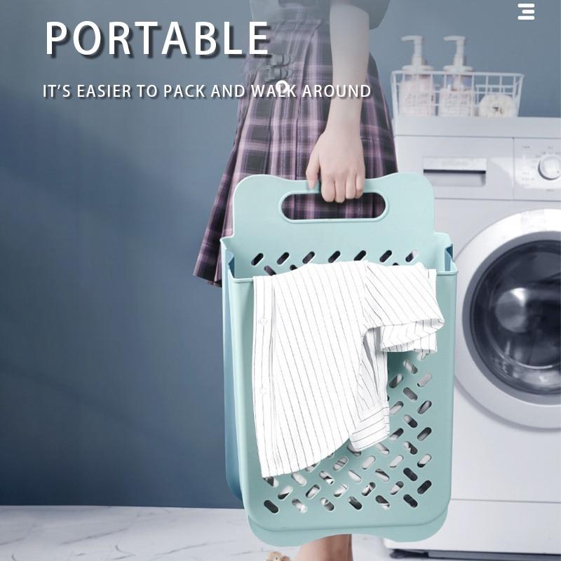Foldable Laundry Hamper WallMounted with Handle Hanging Collapsible