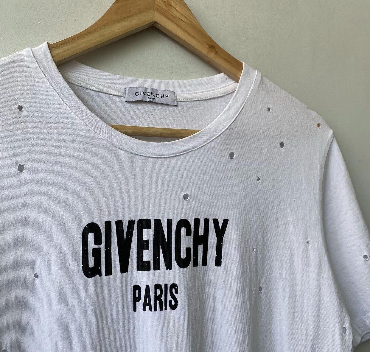 Givenchy distressed t shirt white on sale