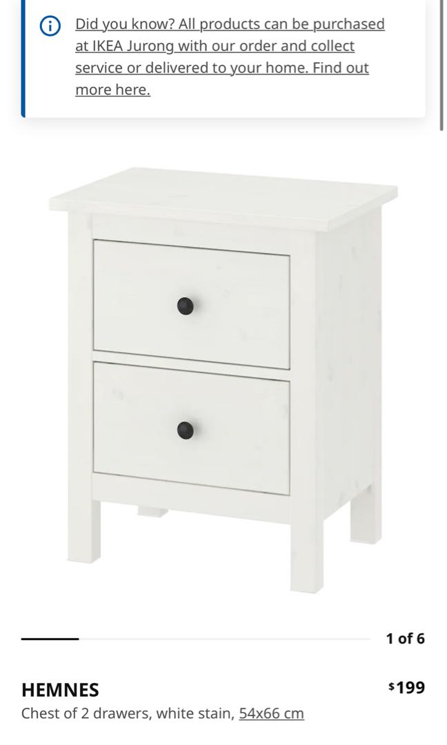 IKEA Hemnes Bedside Table, Furniture & Home Living, Furniture, Tables