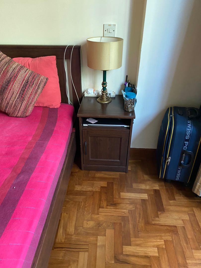 Ikea Queen malm bed and side tables with mattress, Furniture & Home Living, Furniture, Bed