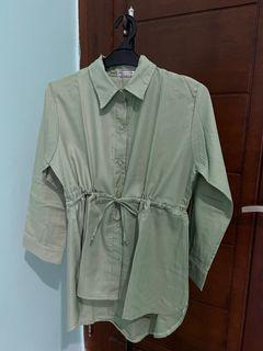 KHEVA MAUZA sage green blouse