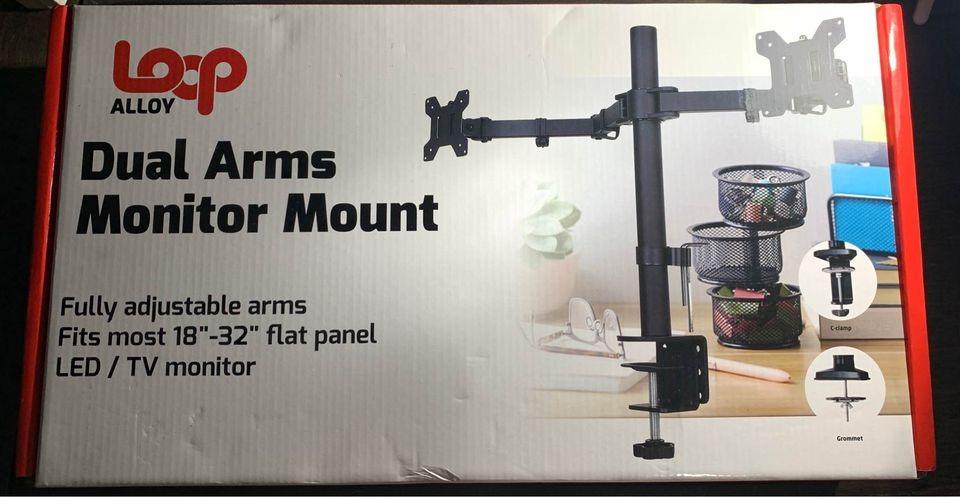 LOOP - Dual LED Monitor Mount with C-clamp and Grommet bracket ...