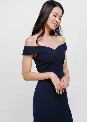 Love Bonito Jeliqa Off Shoulder Slit Midi Dress Lylas