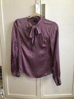 MANGO pure silk romantic bow blouse like Zara