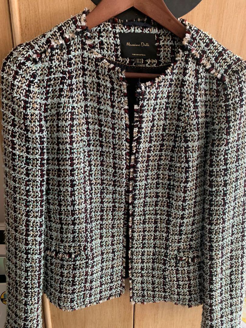 Massimo dutti tweed jacket sales