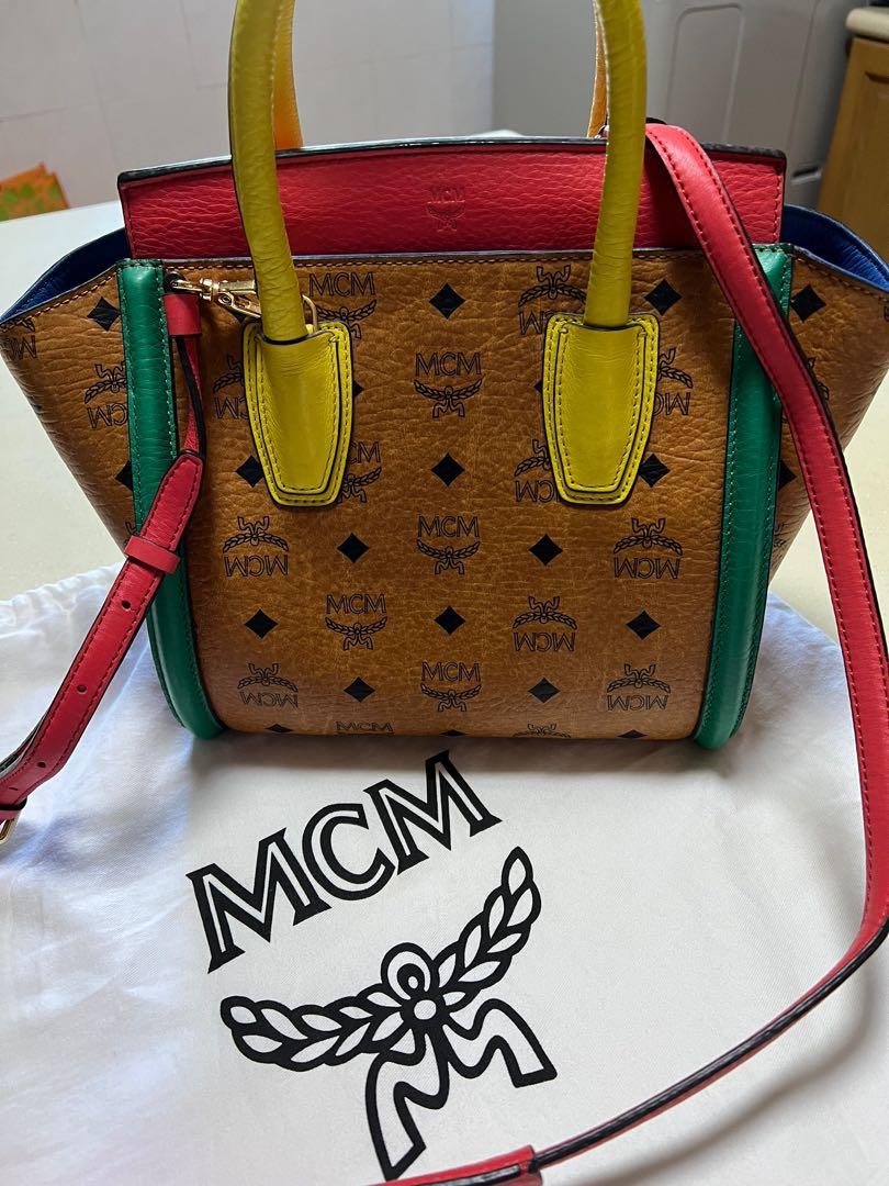 MCM Visetos Small Kathy Tote Cognac Multicolor Bag Women s Fashion Bags Wallets Tote Bags on Carousell