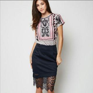 Mds asymmetrical lace skirt