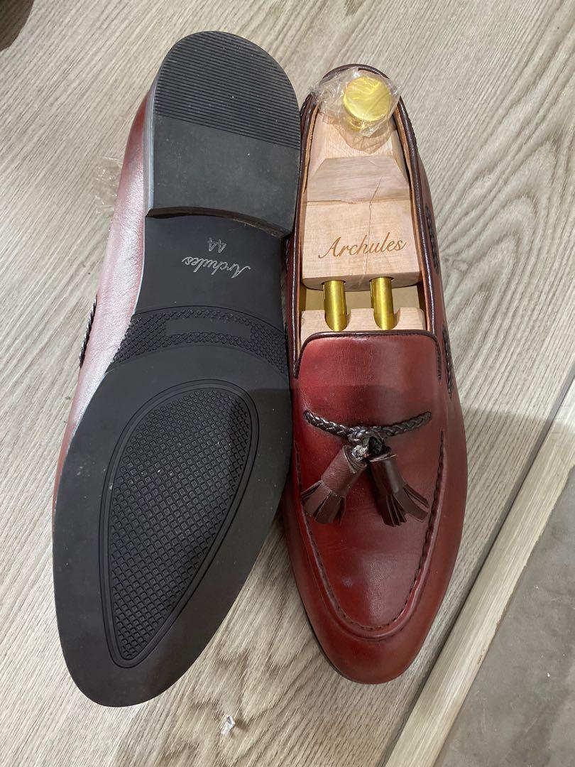 Maroon loafer hotsell shoes mens