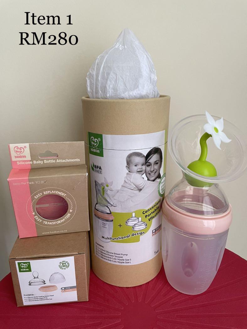 NEW HaaKaa Gen 3 Silicone Breast Pump 250ml With White Flower Stopper