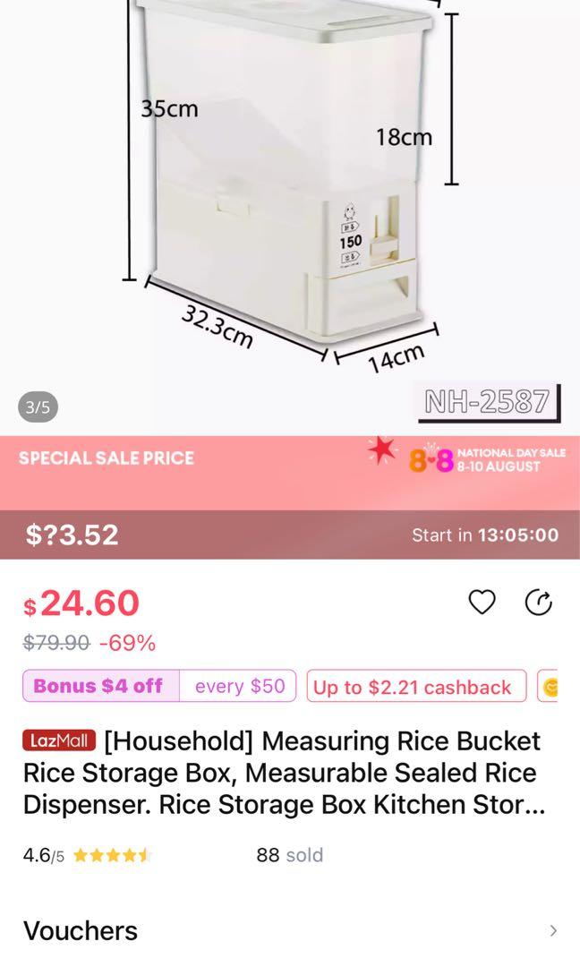 *NEW*Japan Rice Dispenser Rice Storage 6kg, Furniture & Home Living, Kitchenware & Tableware