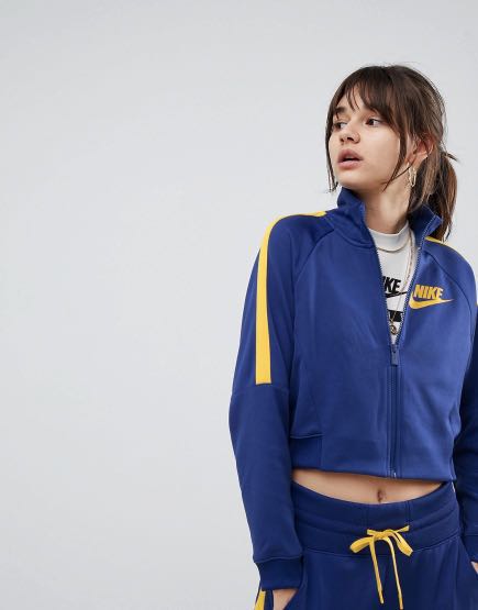 Nike Cropped Track Jacket Women s Fashion Activewear on Carousell