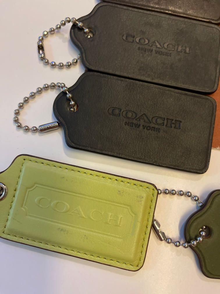 Original Coach leather name tag with engraving, Luxury, Accessories on