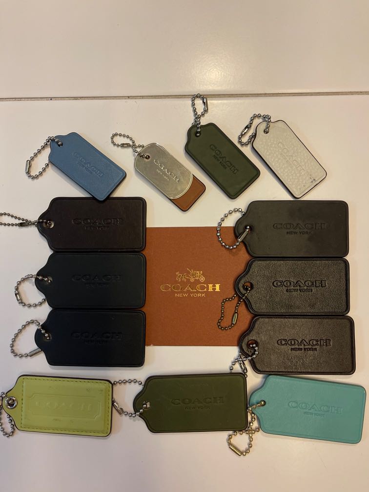 Original Coach leather name tag with engraving, Luxury, Accessories on  Carousell