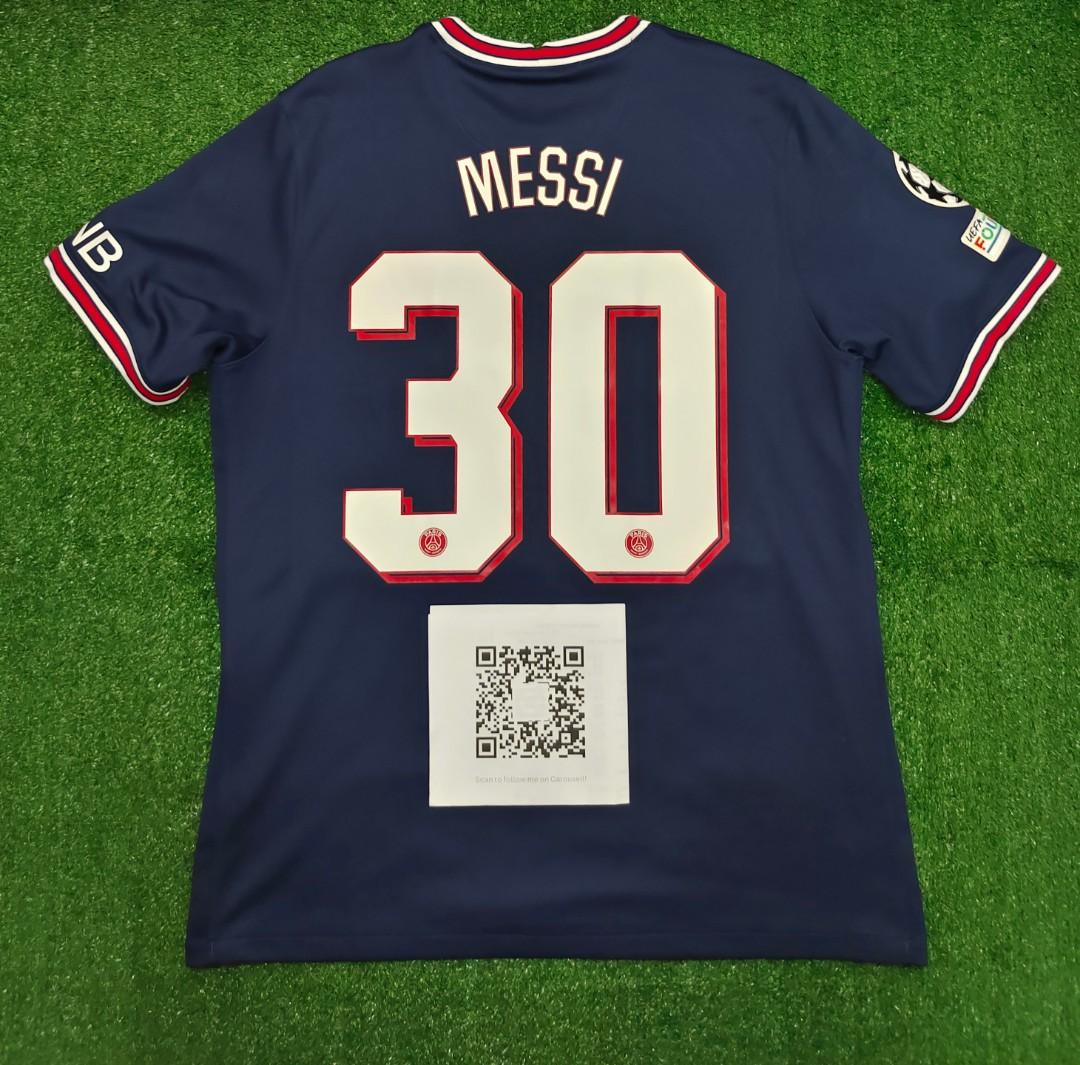 Original size L PSG jersey jersi home Messi 2021 - 2022, Sports Equipment,  Sports & Games, Racket & Ball Sports on Carousell