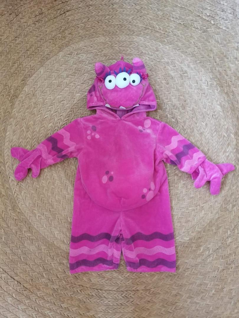 Baby Milestone /Monster Costume (Category: Babies & Kids Fashion) located in Cavite. Submitted by takeyourpick2020 (Listing ID 1177206934, Image 1). Description: Pink Monster Costume VGUC-EUC Intact fiber sa tummy part 0-3months on tag Rare size 480 fixed.