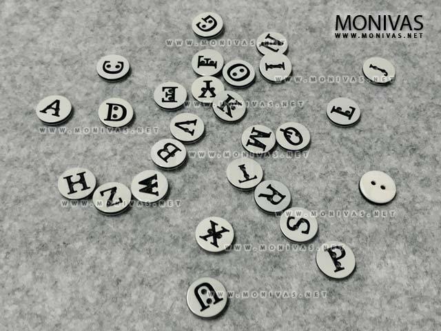 Alphabet buttons on sale for sewing