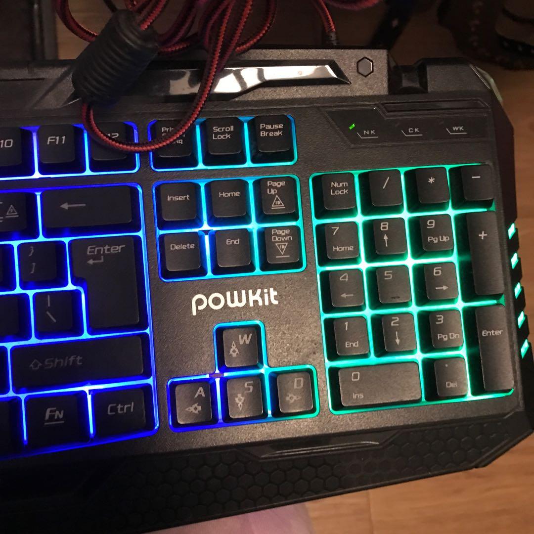 Powkit RGBV Light keyboard gaming keyboard, Computers & Tech, Parts ...