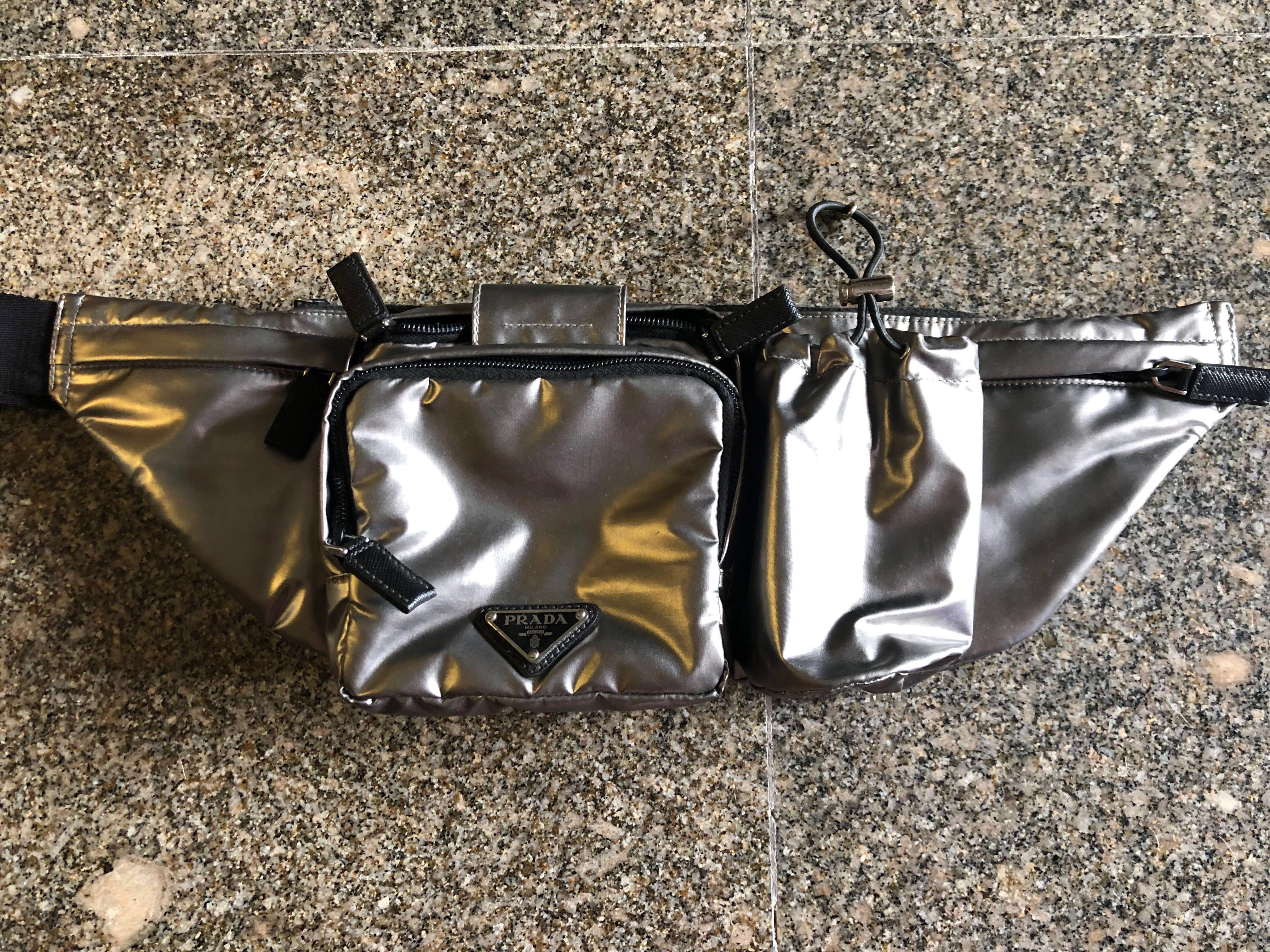 Prada silver belt bag hot sale