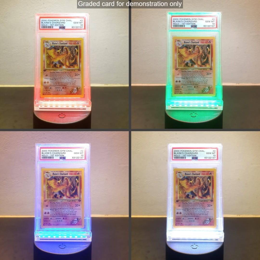 PSA Graded Card Display Stand  Black Plastic Holder For Pokemon Cards &  TCG Slabs