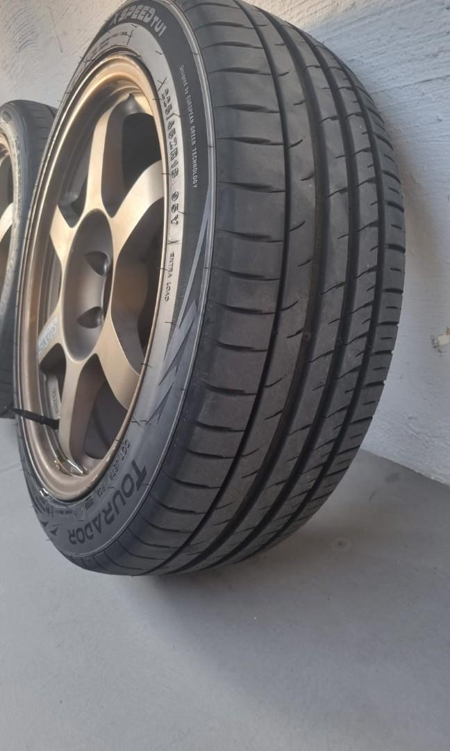 Rays TE37 18'inch rims hiace, Car Accessories, Tyres & Rims on Carousell