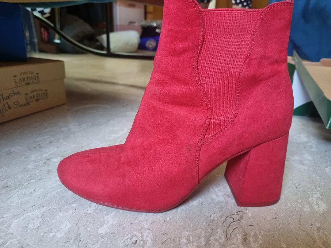 Red block heel boots online