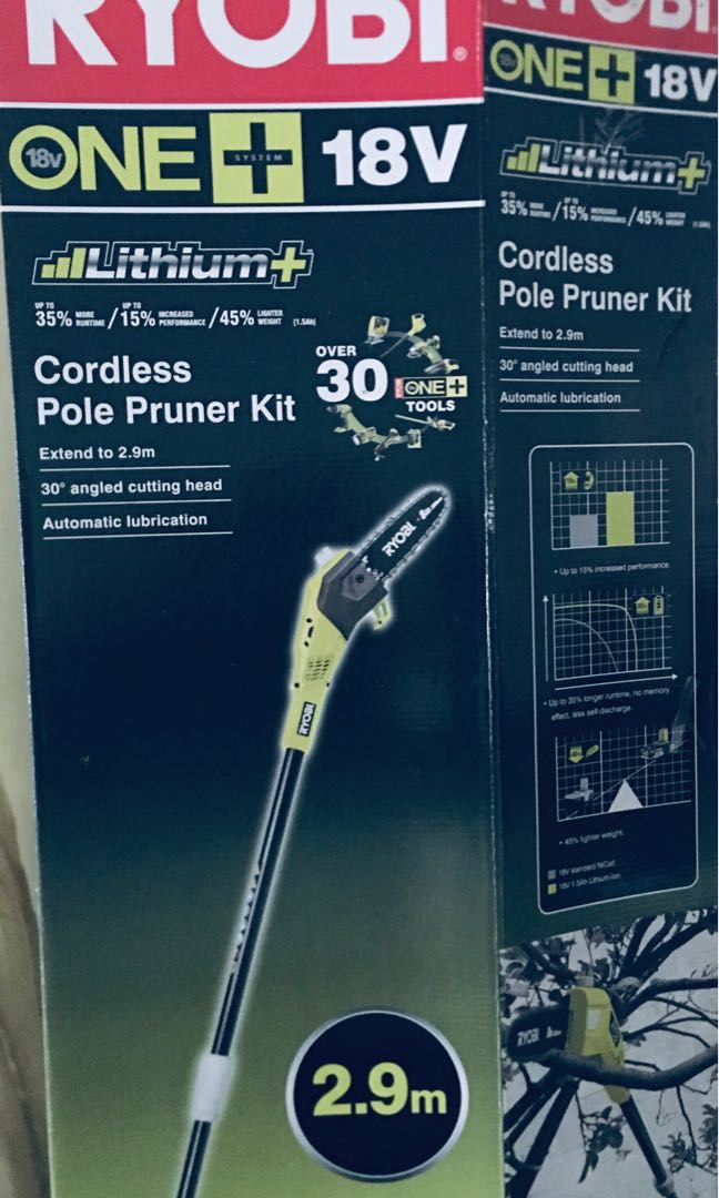 Ryobi Cordless Pole Pruner Kit from Australia, Furniture & Home Living