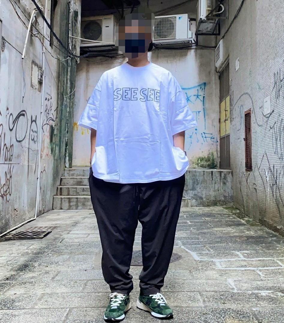 通販限定 SEESEE SUPER BIG BORDER ボーダー TEE ホワイト シーシー ボーダー L メンズ