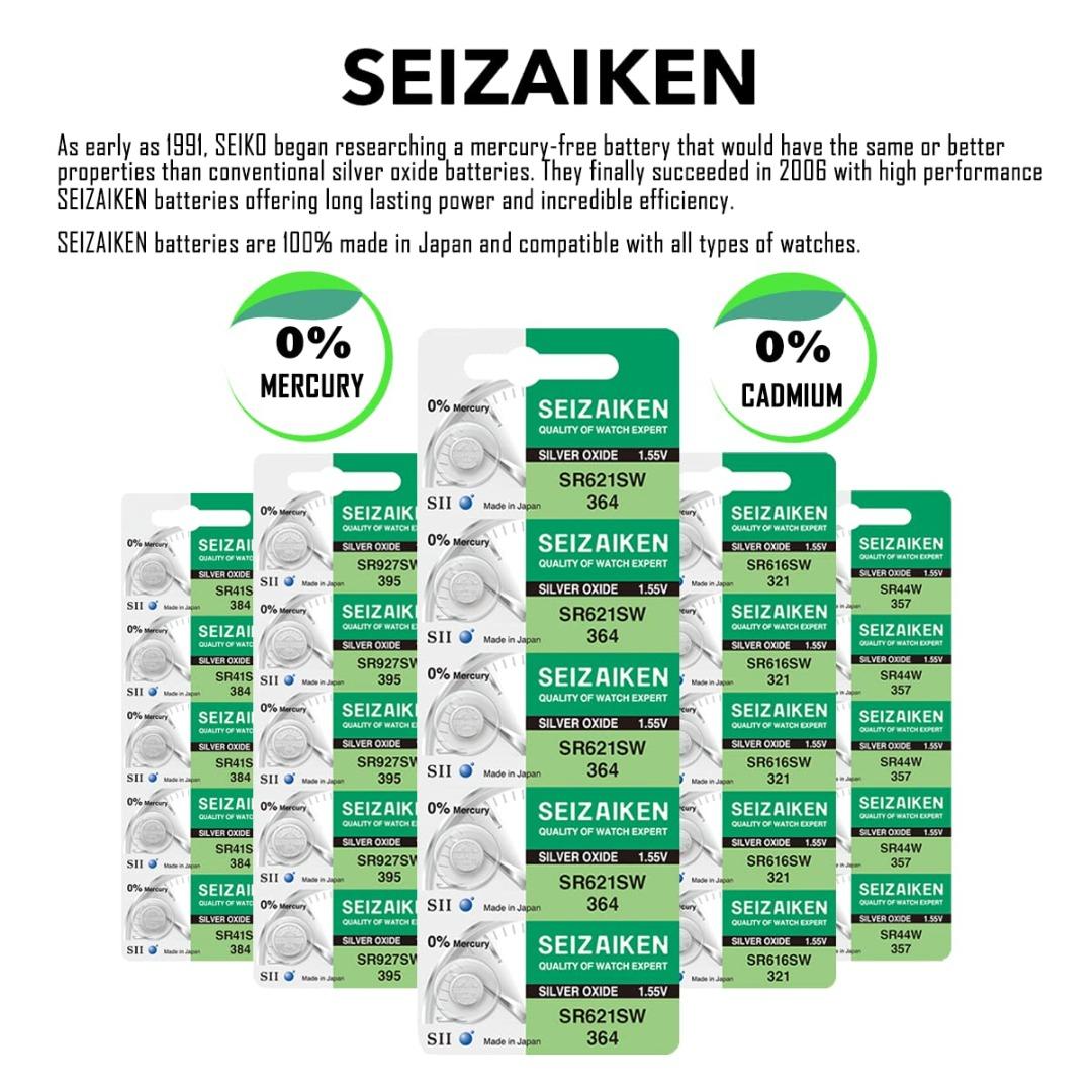 Seizaiken 377 SR626SW 1.55V 0%Hg Silver Oxide Watch Battery - Wholesale