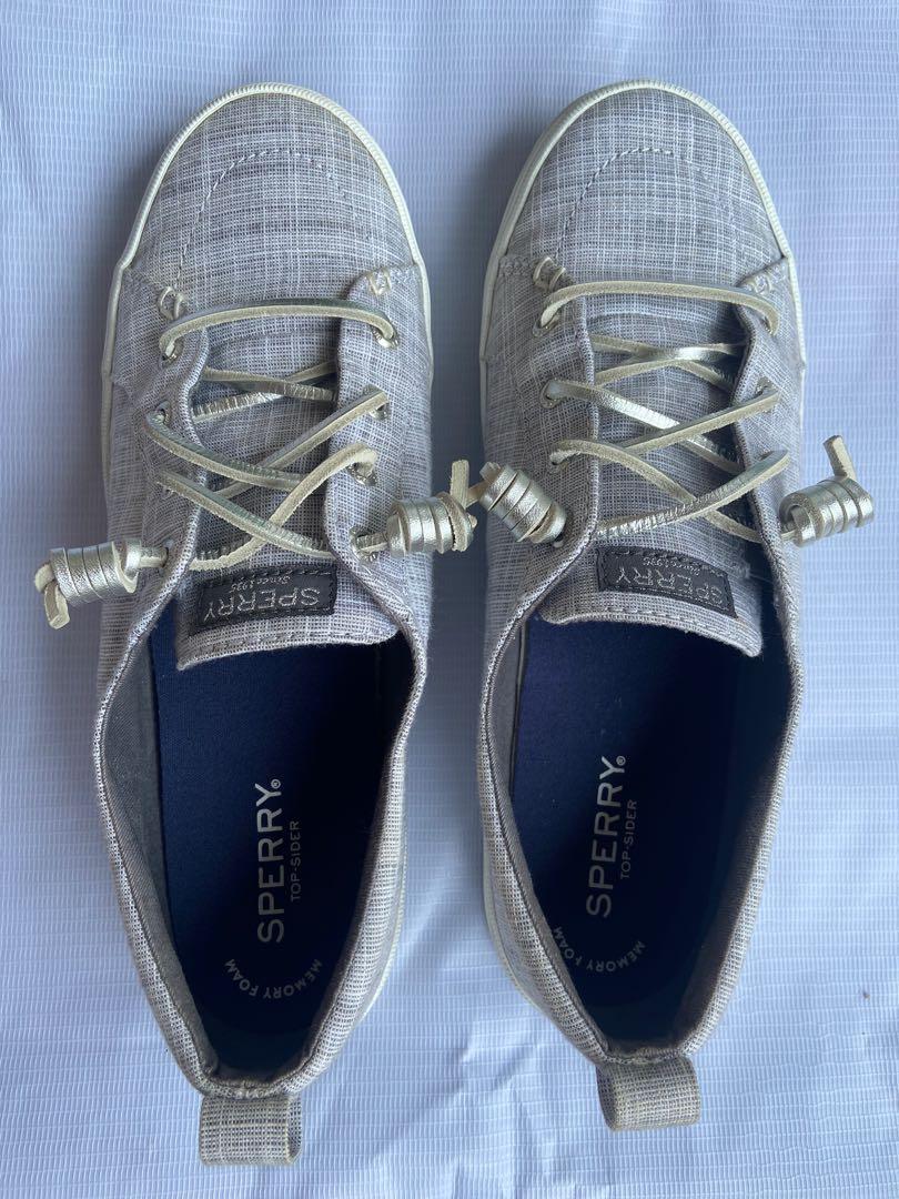 Sperry crest vibe metallic silver deals