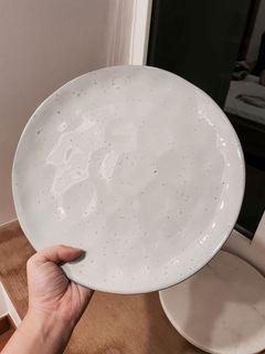 Stone grey textured plate