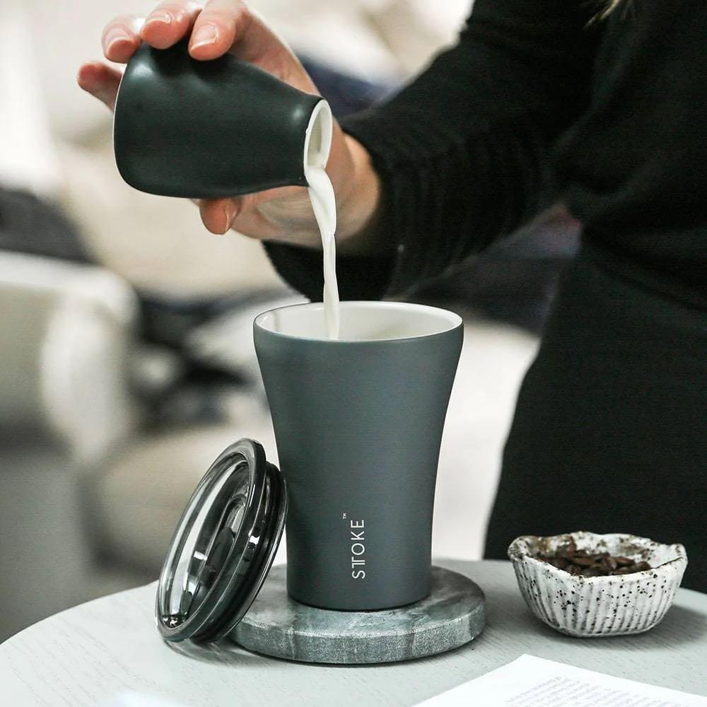 Sttoke 8oz Reusable Coffee Cup Slated Grey