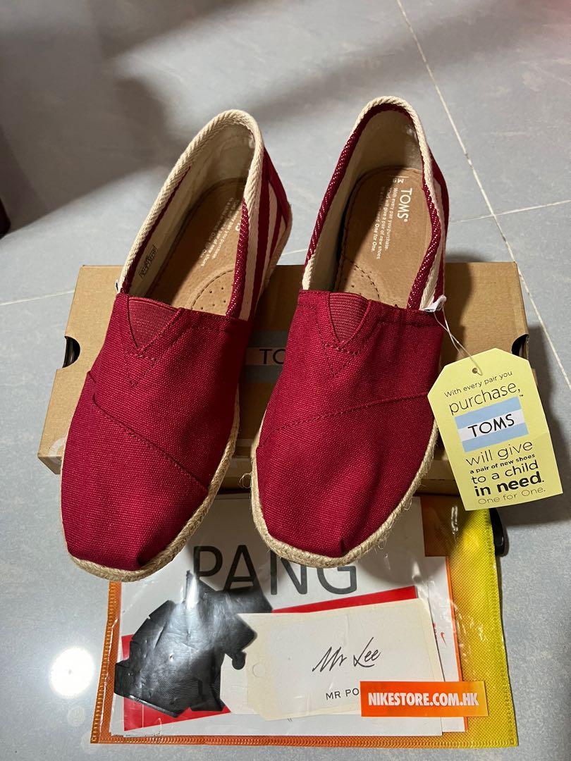 TOMS classic alpargatas espadrilles university classics canvas red shoes loafers sandals slippers Carousell