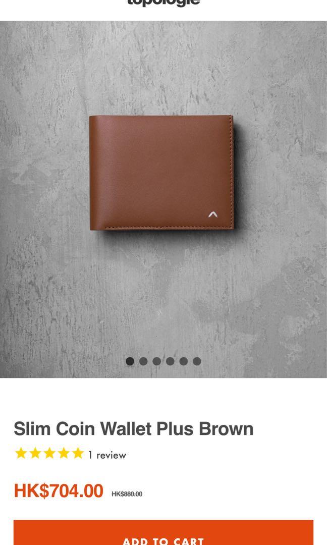 Topologie Slim coin wallet plus brown, 名牌, 手袋及銀包- Carousell