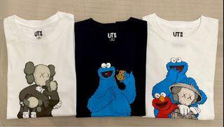 ALL FOR $15 XS Uniqlo kaws sesame street tshirt