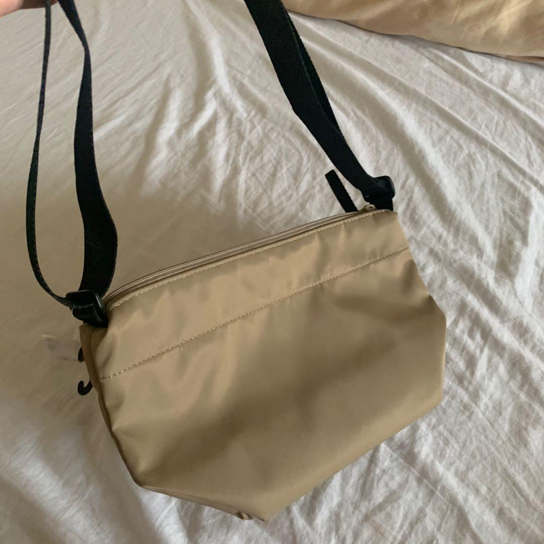 Uniqlo Nylon Mini Shoulder Bag Beige BNWT, Luxury, Bags & Wallets on