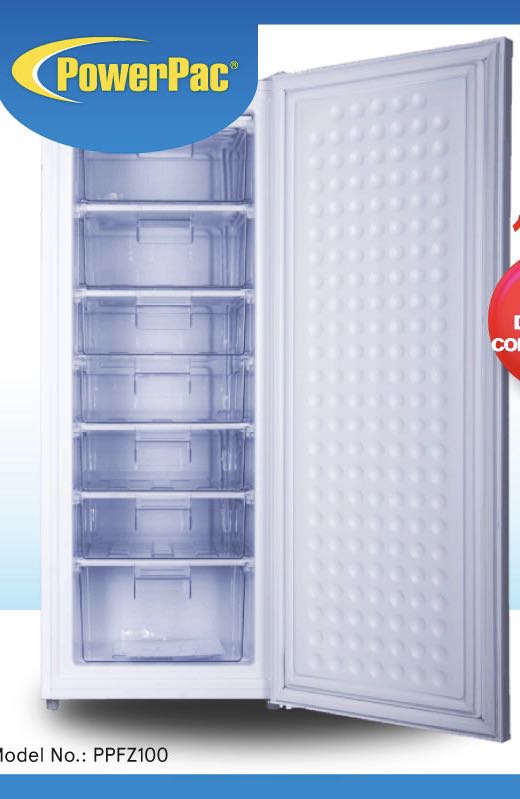 Upright chest freezer powerpac PPFZ180, TV & Home Appliances, Kitchen