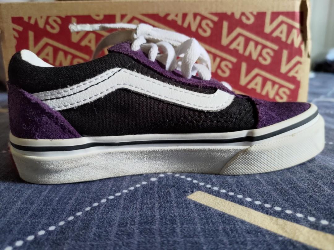 Purple and black old skool vans on sale