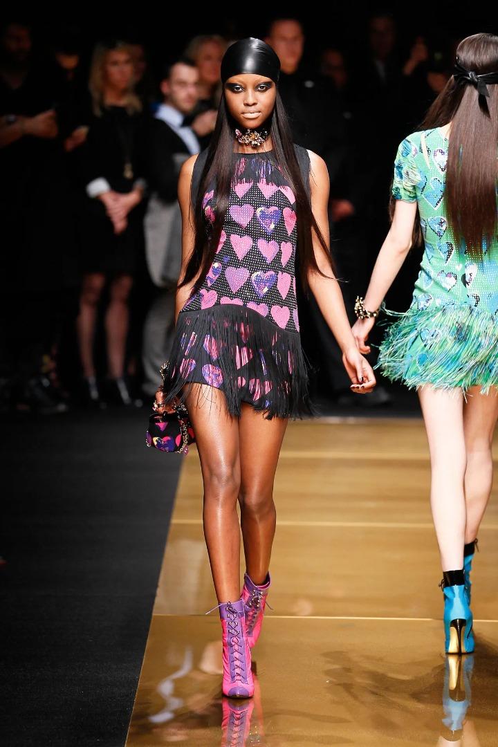 VERSACE x H M Heart Print Tassels Designer Dress Retails for