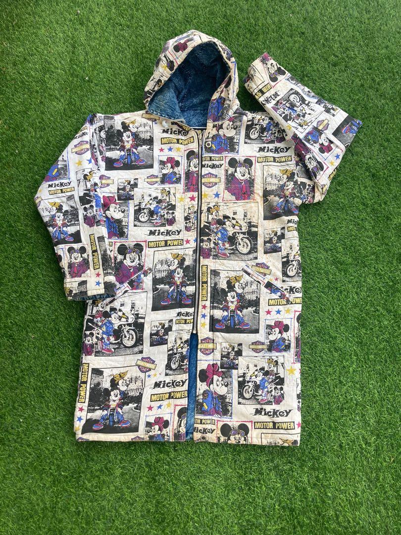 VINTAGE MICKEY MOUSE HD MOTORCYCLE PARKA JACKET, Men's Fashion, Coats