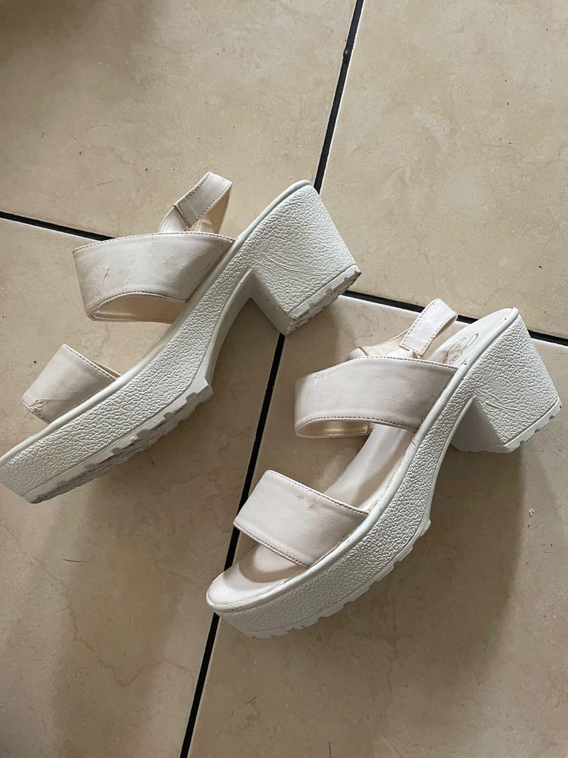 platform white sandals